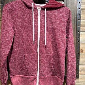 Maroon Zip-Up Hoodie